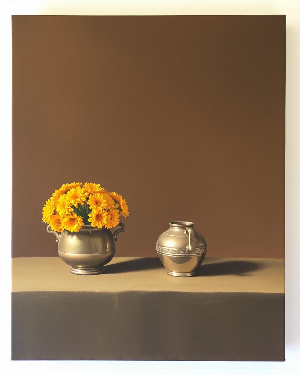 Brass and Marigold — Oil on linen by Apoorva Rawat